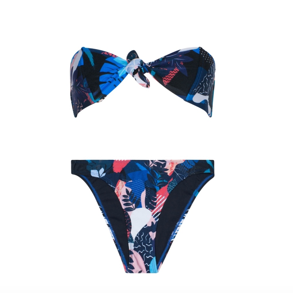 We Are Handsome Tie Front Top Bikini